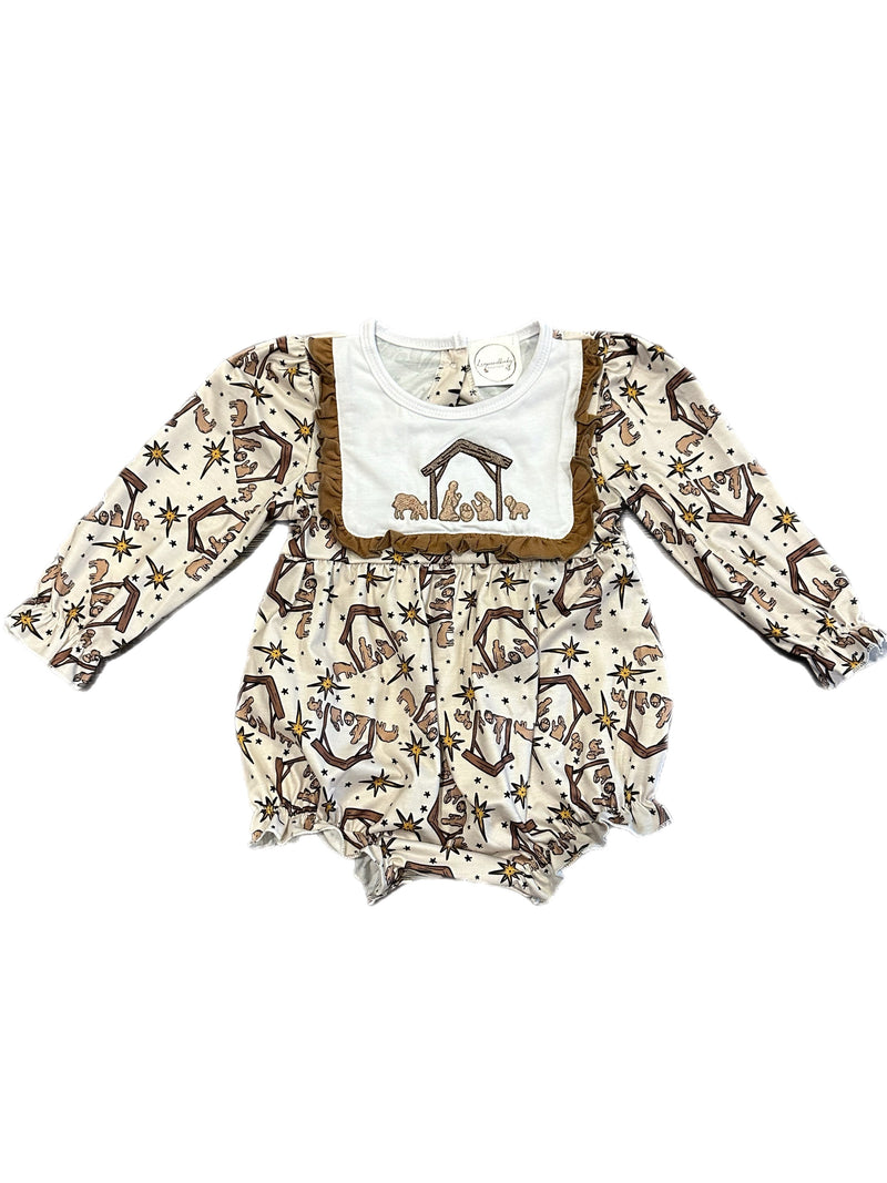 Nativity embroidery Romper
