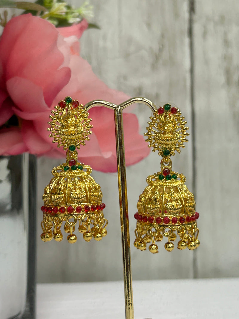 Lakshmi earrings | Gold jhumki