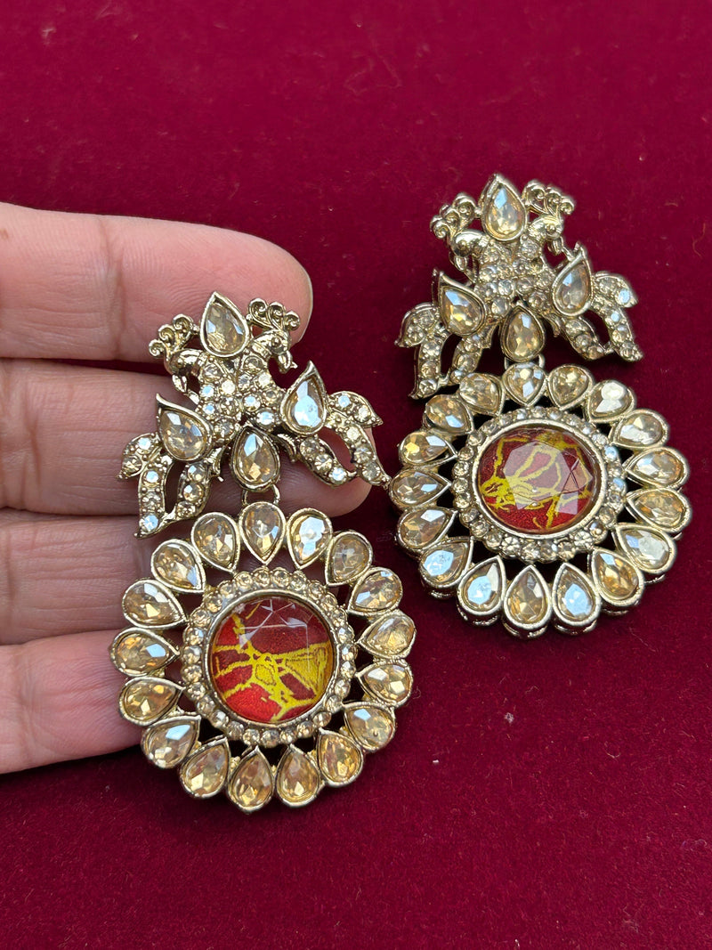Firestone earrings | Kundan earrings