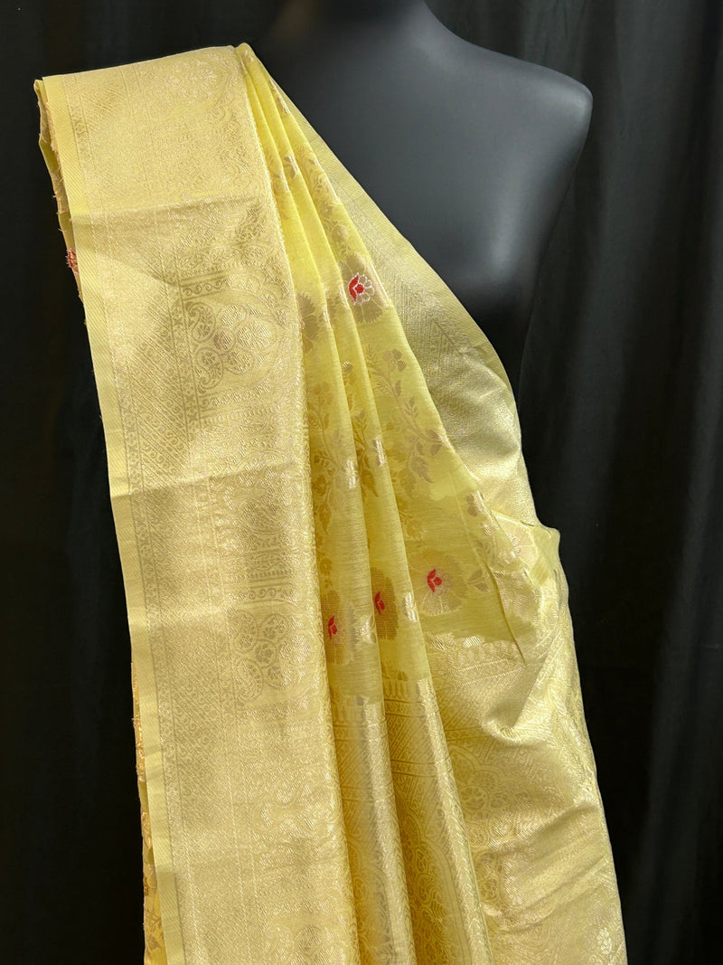 Linen cotton saree
