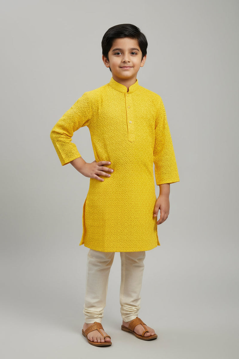 Yellow : Kids kurta pajama set