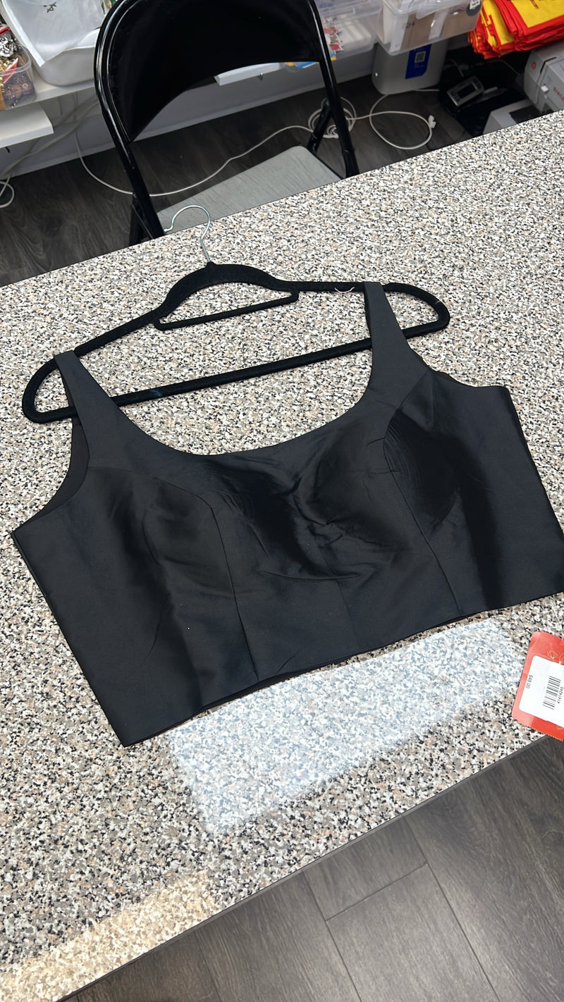 Black sleeveless blouse