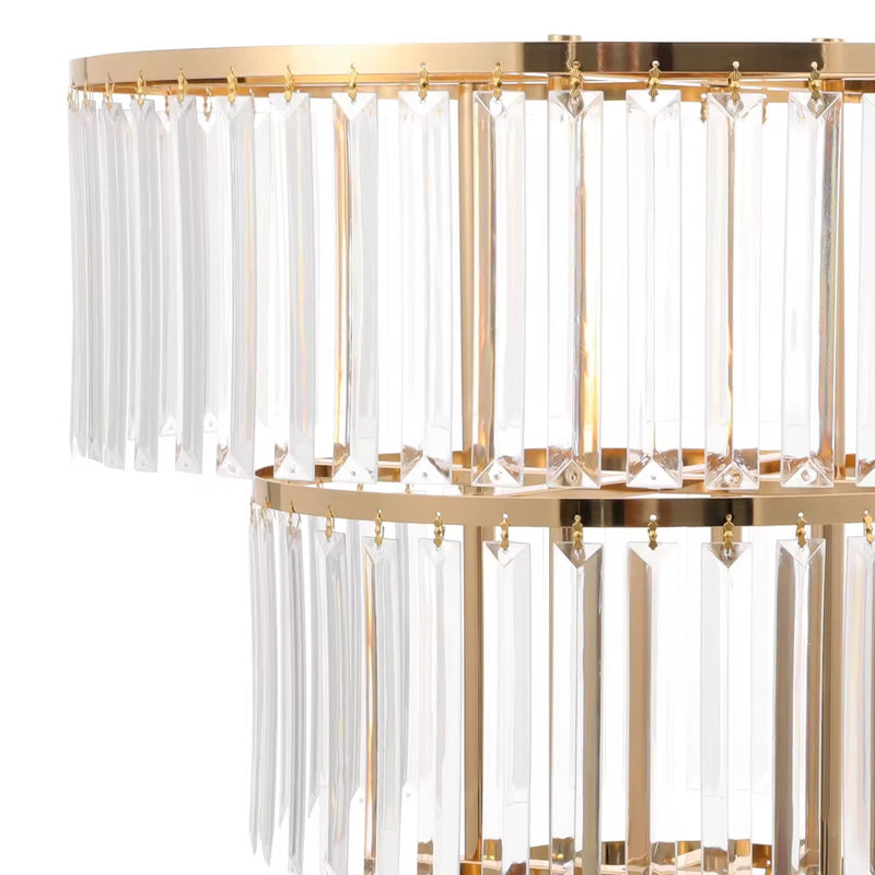 Luxe Wedding Party Centerpiece - 35 Inch Gold Crystal Stand