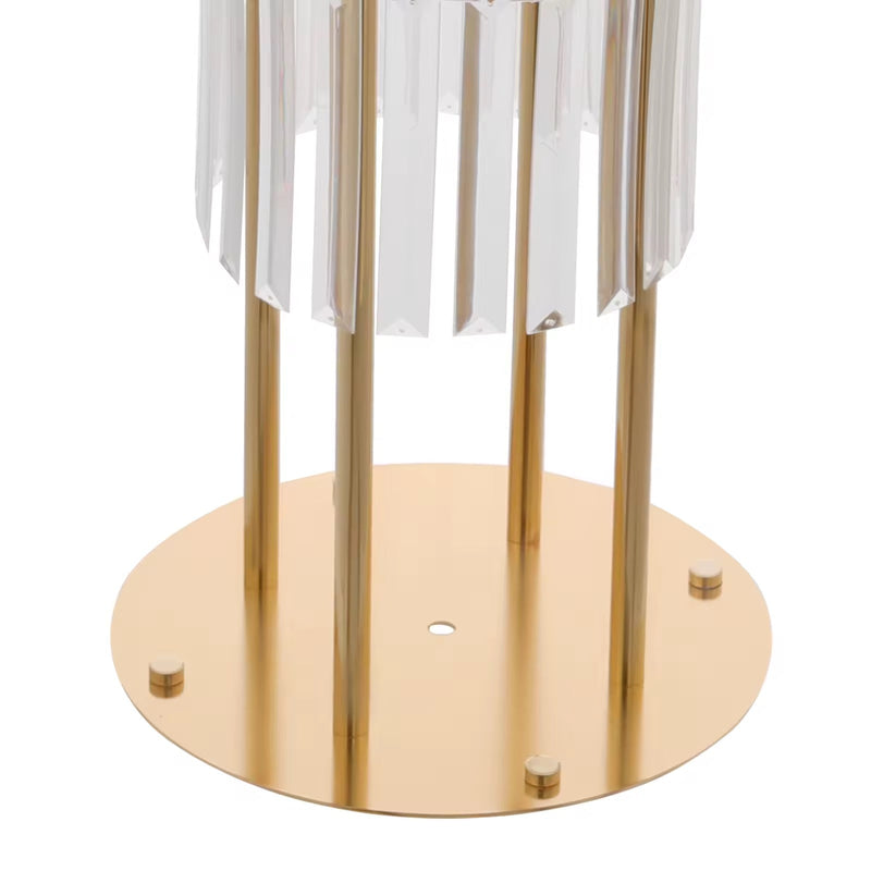 Luxe Wedding Party Centerpiece - 35 Inch Gold Crystal Stand