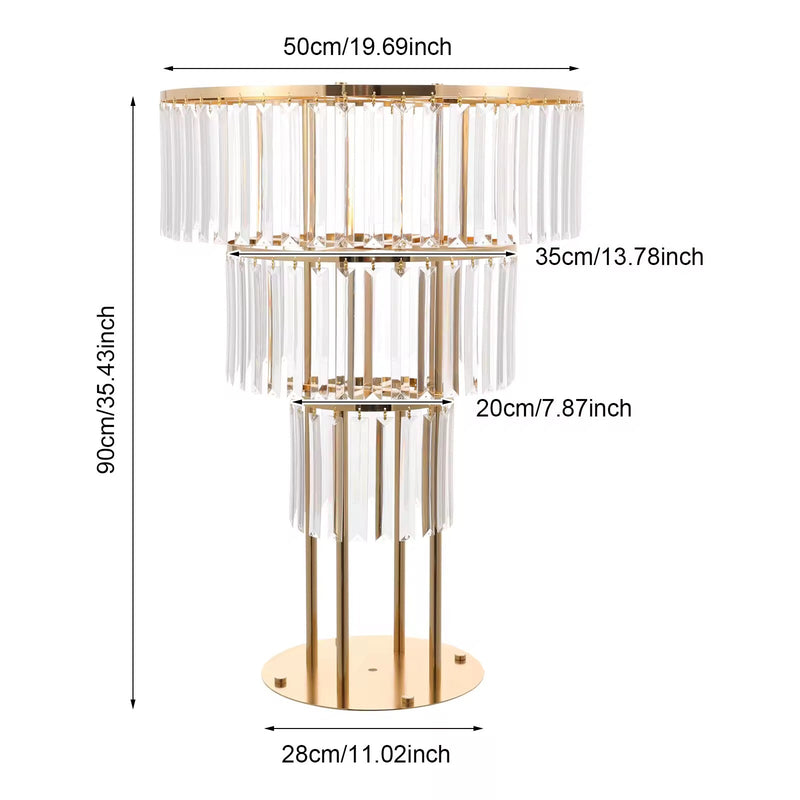 Luxe Wedding Party Centerpiece - 35 Inch Gold Crystal Stand