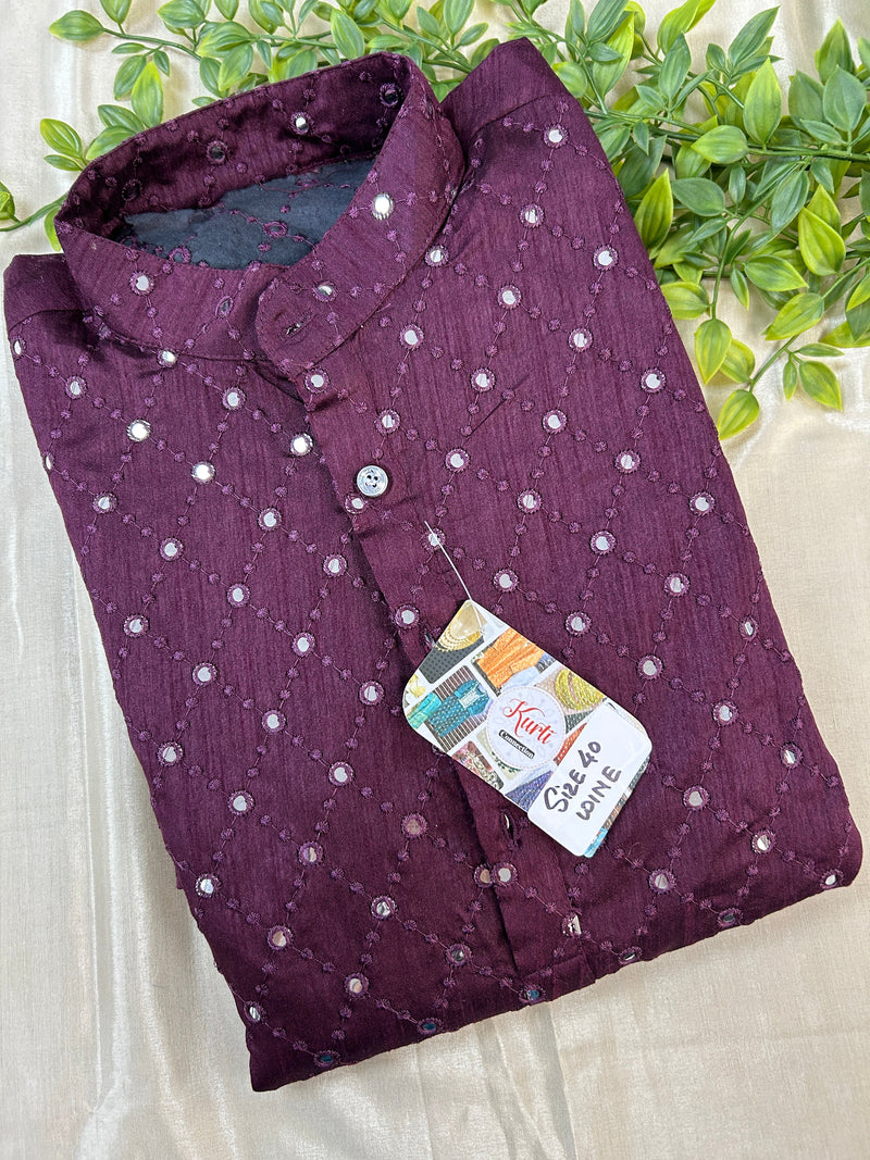 Cotton silk kurta