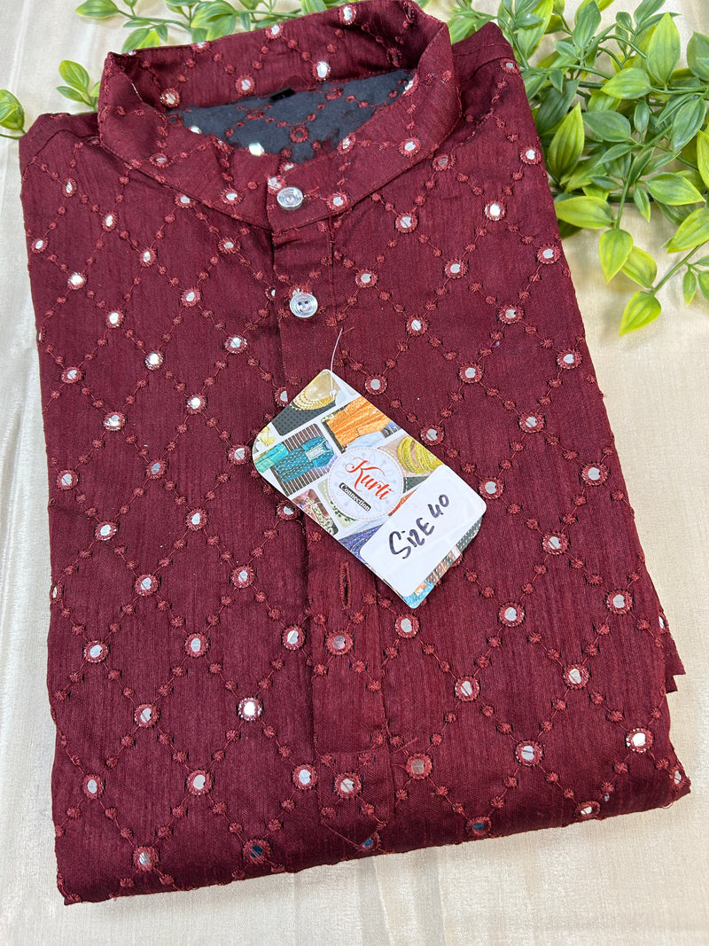 Cotton silk kurta