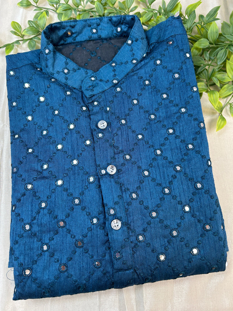 Cotton silk kurta