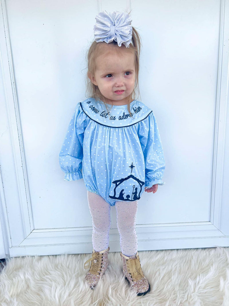 Adore him embroidery Romper