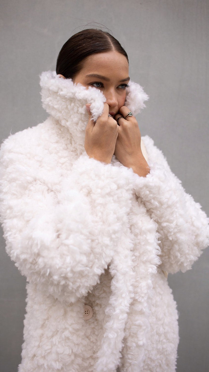 Teddy Bear Genuine Peruvian Wool Fur Coat