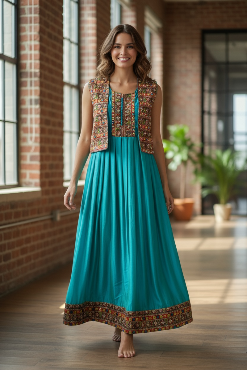 Silk long kurti
