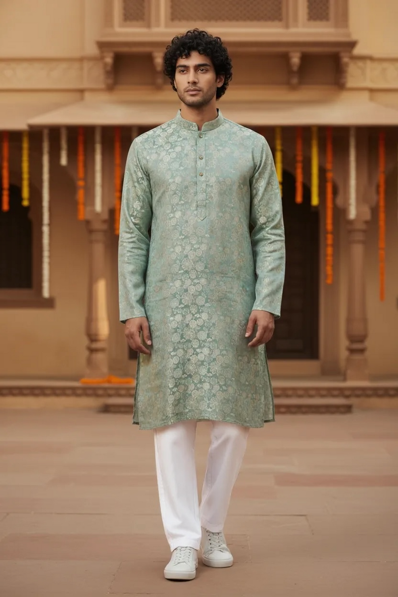 Men’s kurta pajama set : Jaquard silk