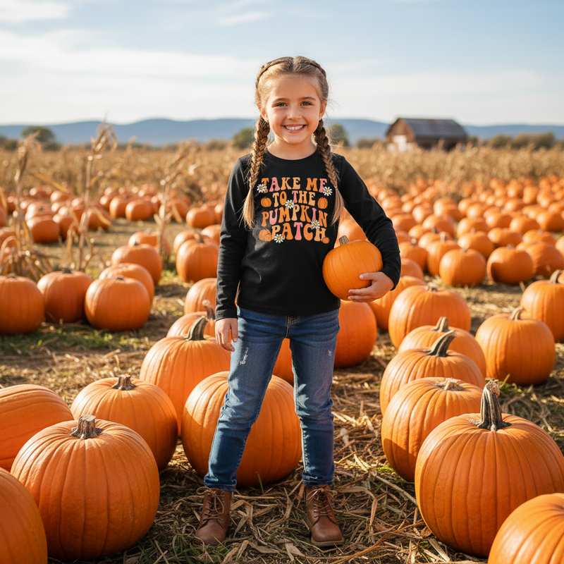 Take me to the pumpkin patch long sleeve top