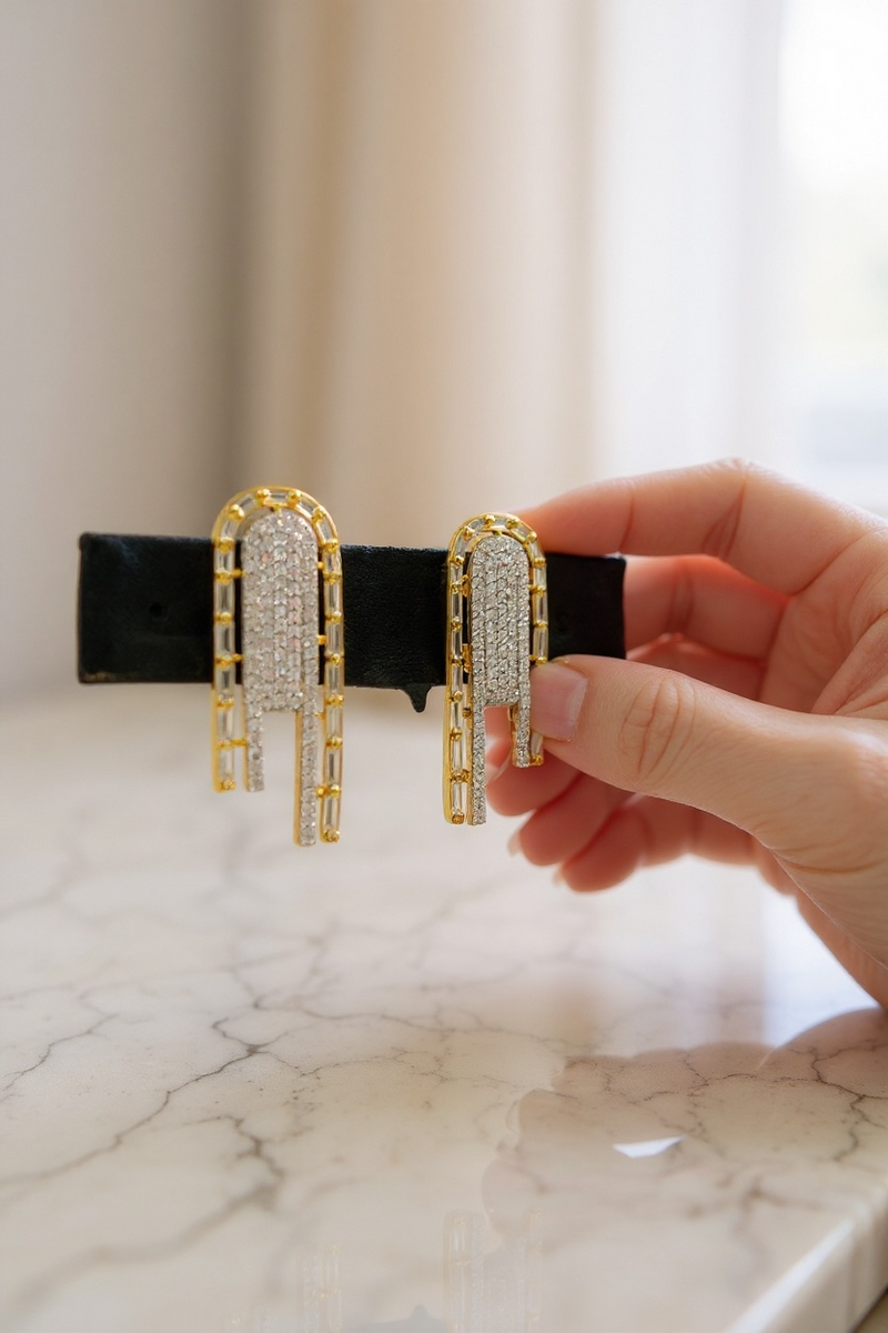 Dual tone earrings