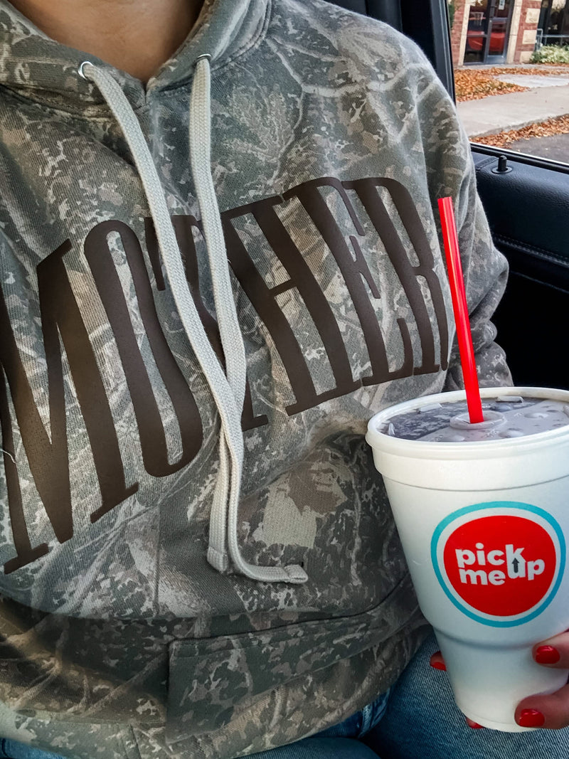 MOTHER Core Camo – Puff Print Hoodie | Little Mama Shirt Shop