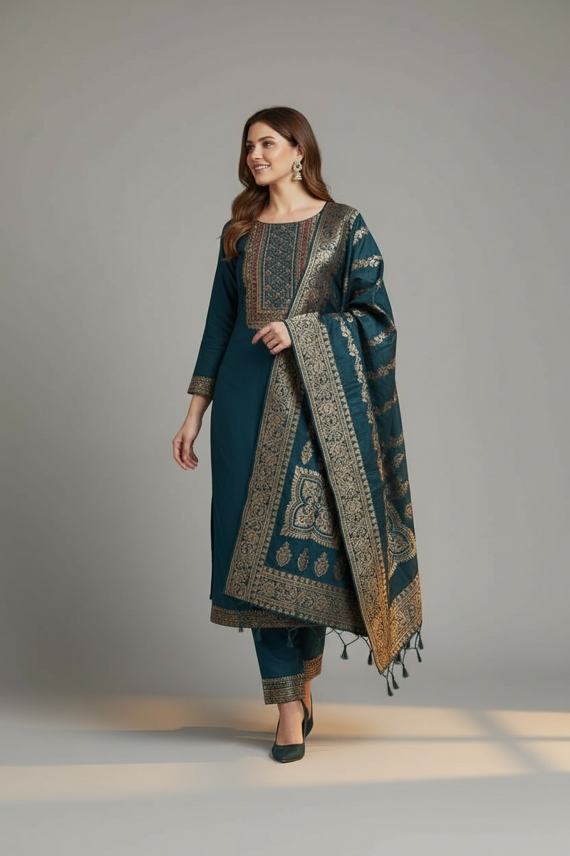 Silk salwar kameez set