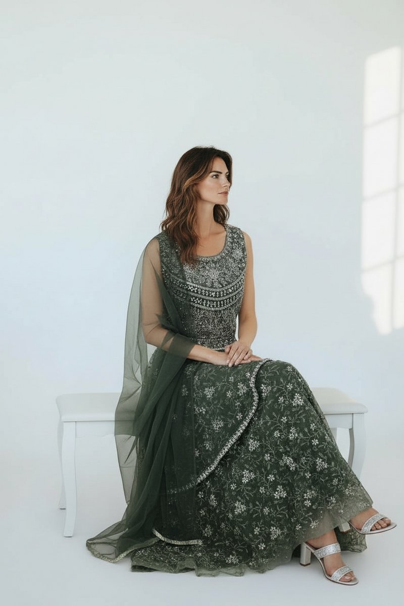 Indo western long gown