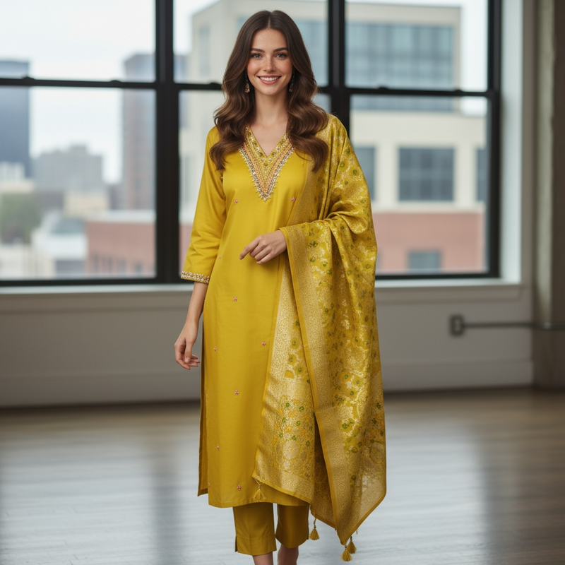 Modal silk suit