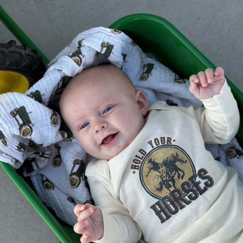 Hold Your Horses - Distressed Design - Baby Sleeper