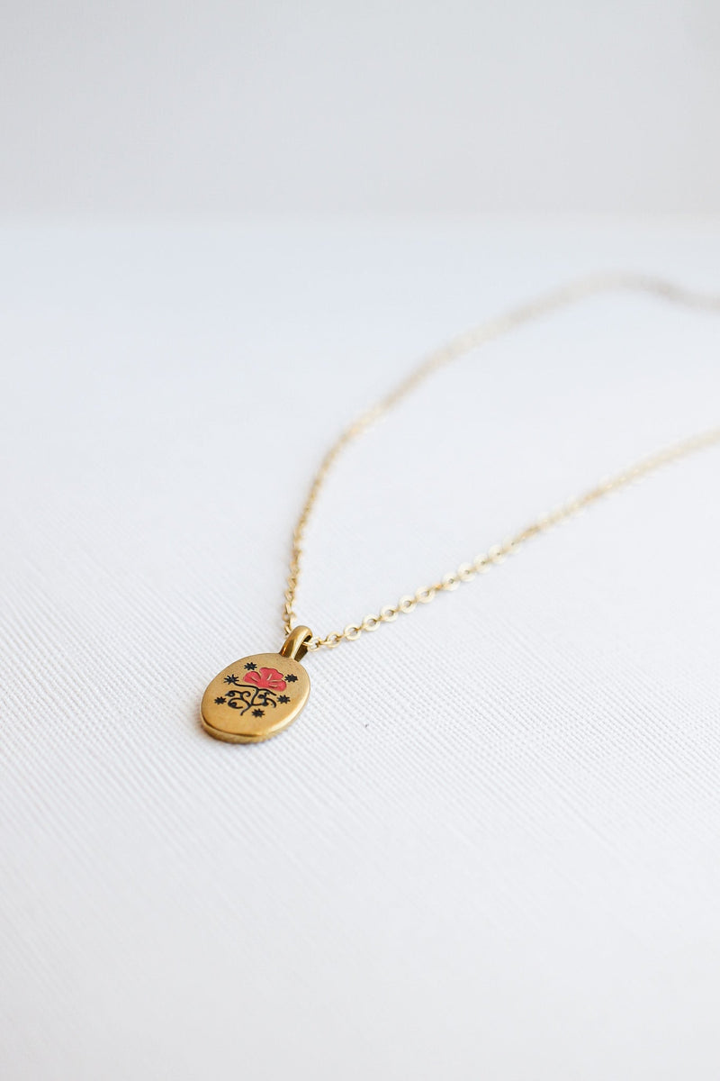 Irene Necklace in Red and Gold