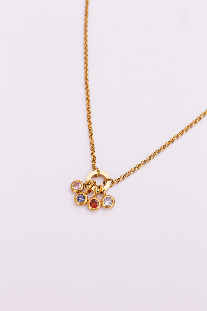Custom Birthstone Charm Necklace
