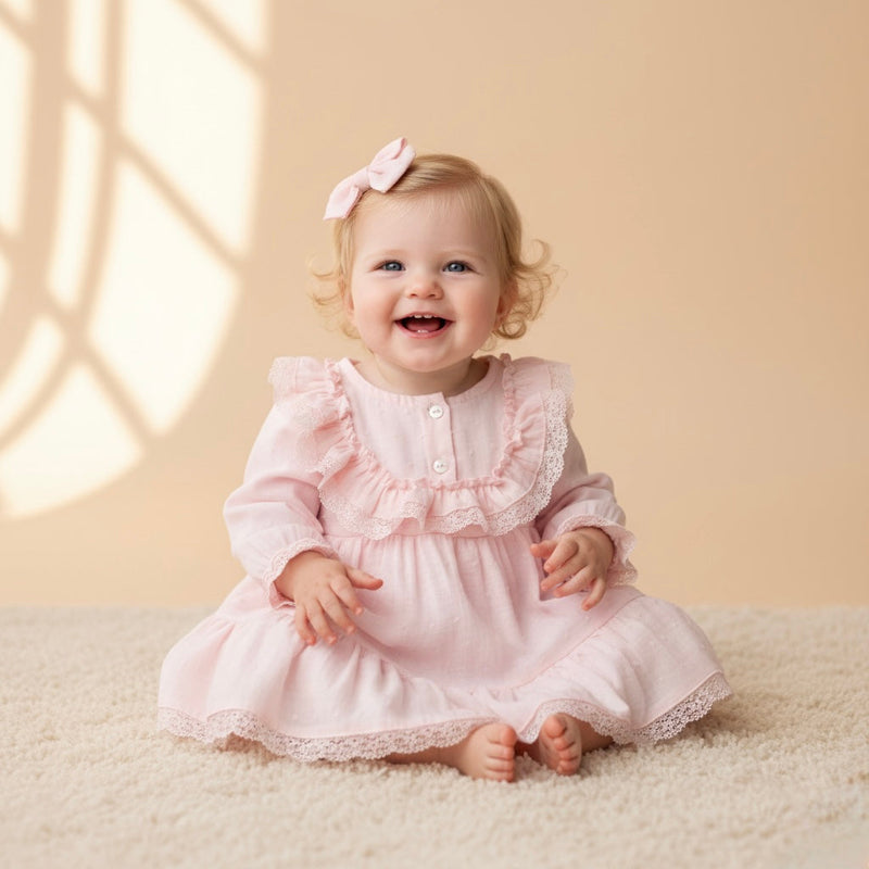 Blush Lace Ruffle Dress