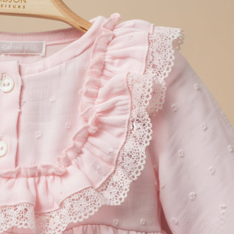 Blush Lace Ruffle Dress