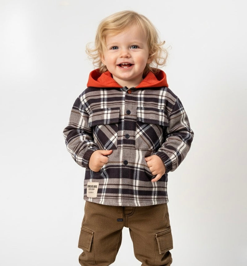 Hooded Plaid 2 Piece Set