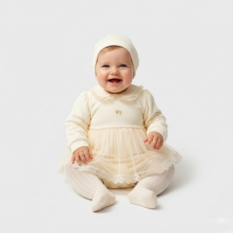 Golden Bloom Baby Outfit Set – 3 Pieces
