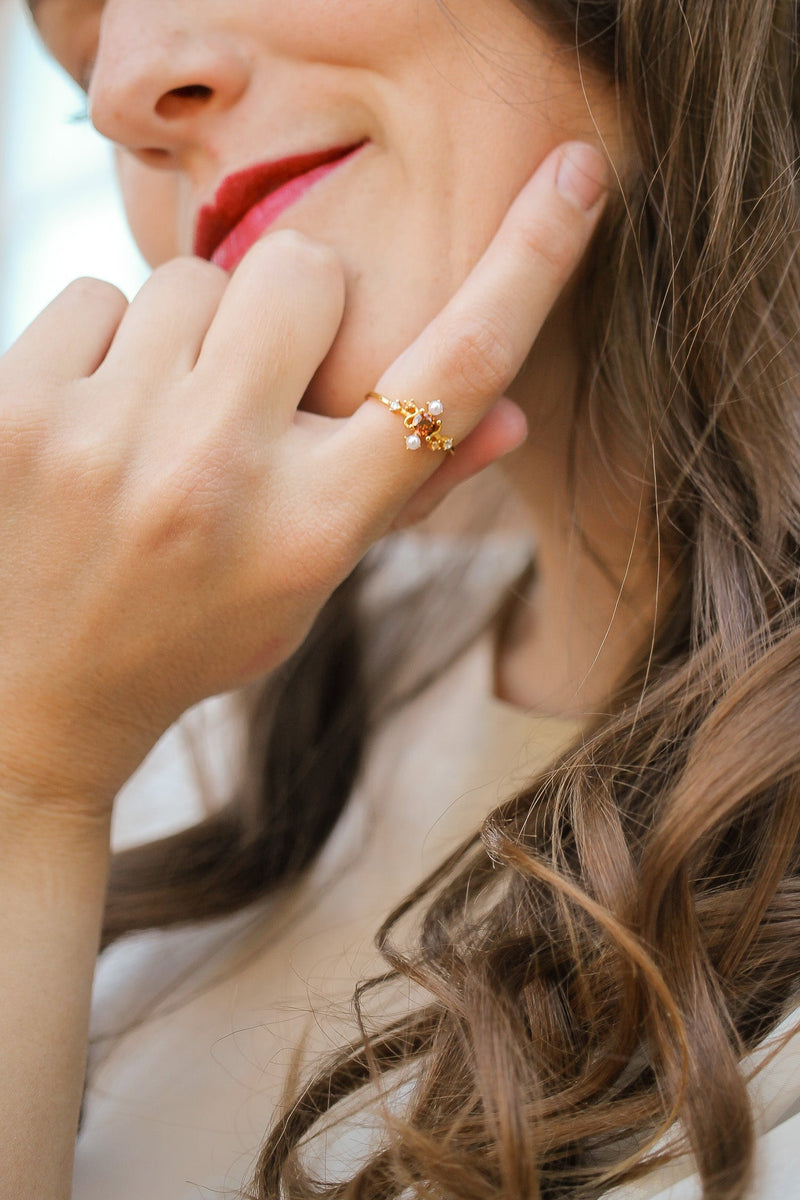 Carole Ring in Brick Topaz