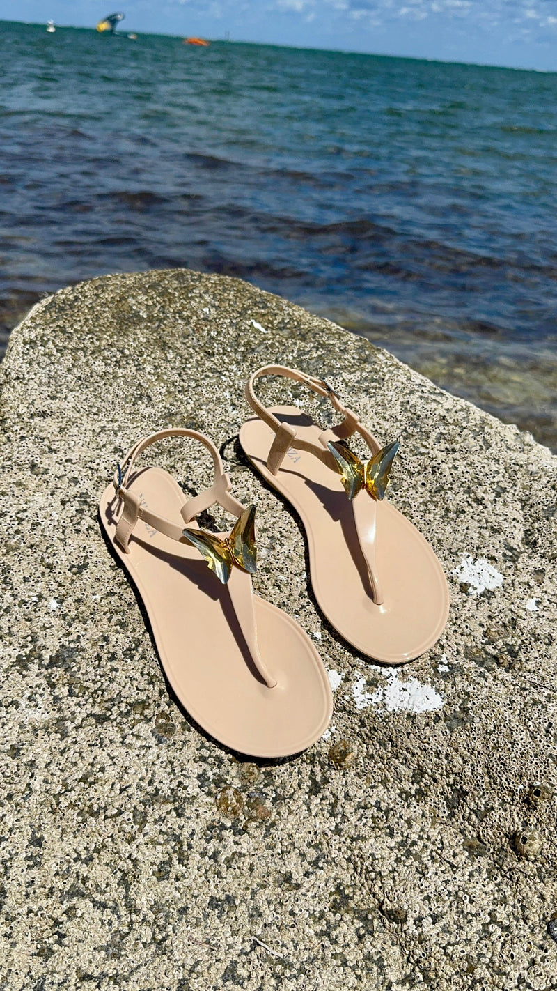 ALIANA White Gel Beach Sandals