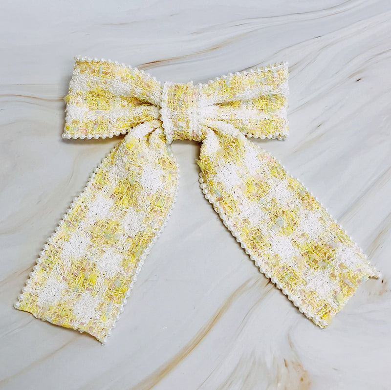 Soft Tweed Bow Hair Clip