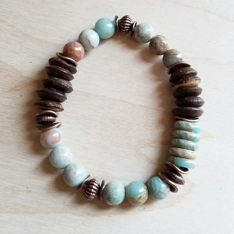 Aqua Terra and Wood Bracelet 239B