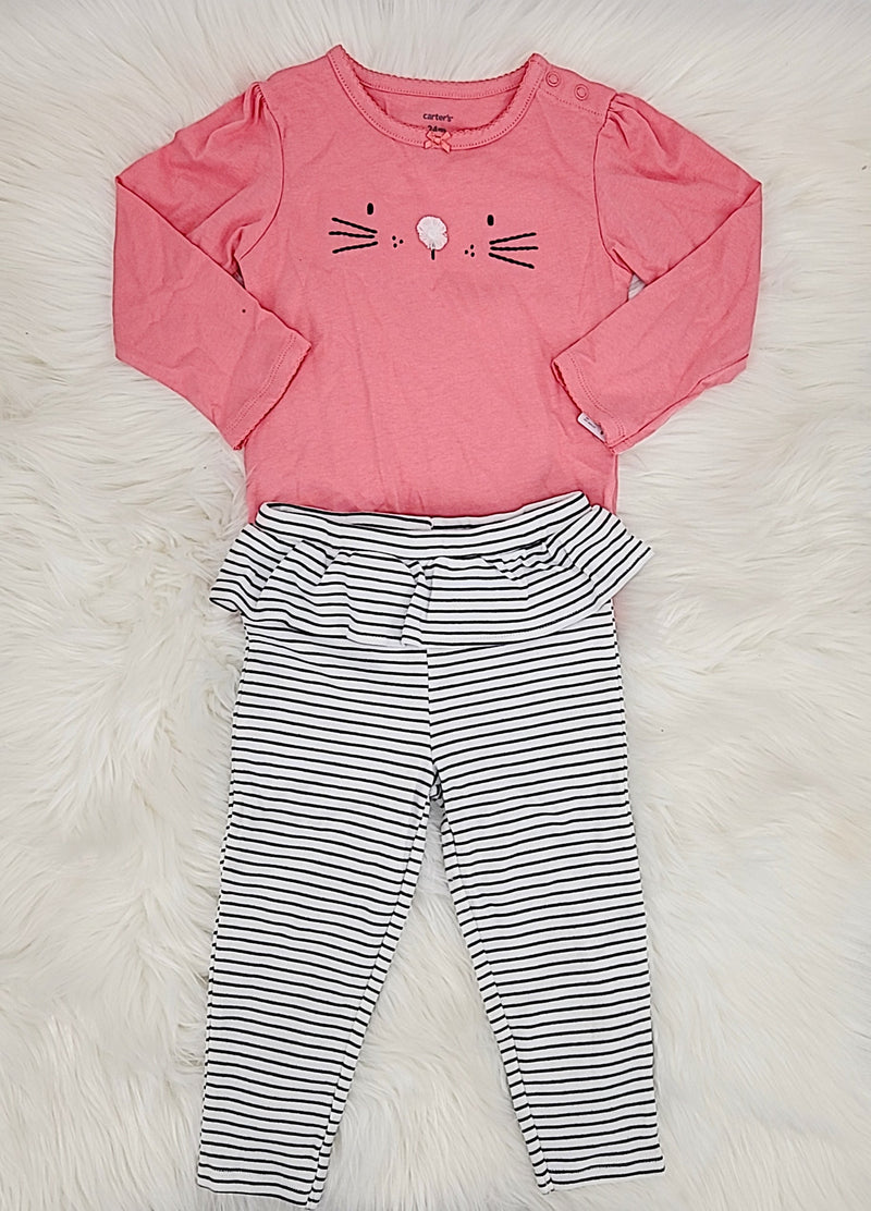 Carter's Baby Girls Bodysuit and Ruffle Leggings, Size 24Months