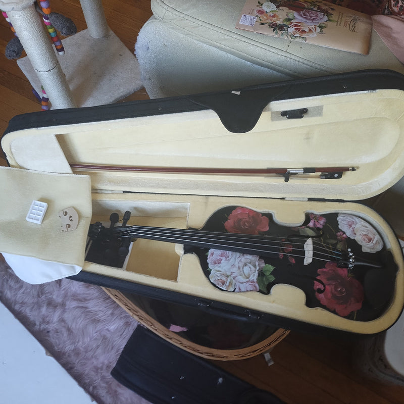 Black Rose Viola Outfit w Custom Crystal Tailpiece