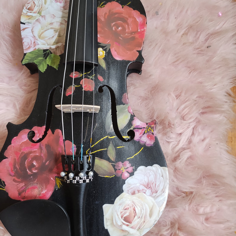 Black Rose Viola Outfit w Custom Crystal Tailpiece