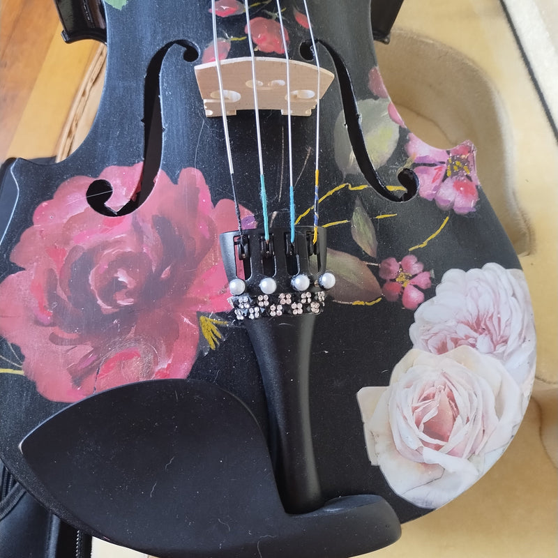 Black Rose Viola Outfit w Custom Crystal Tailpiece