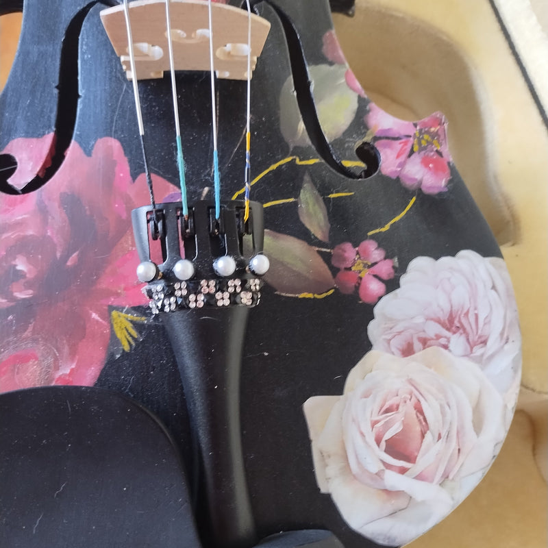 Black Rose Viola Outfit w Custom Crystal Tailpiece