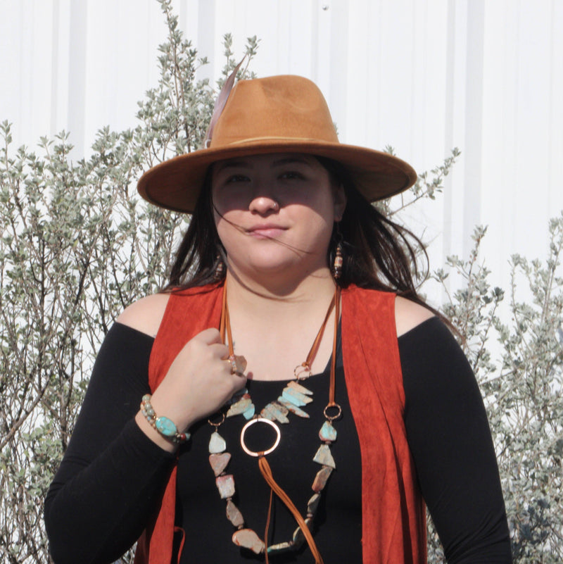 Genuine Aqua Terra Beaded Slab Necklace 239m