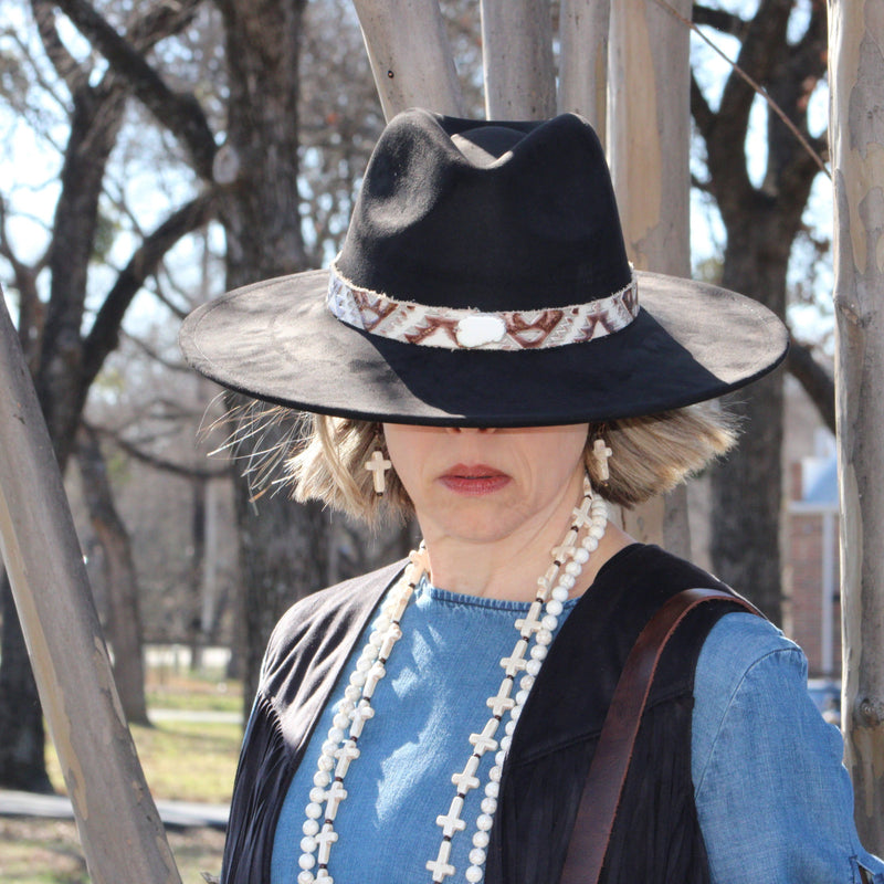 White Turquoise Cross Earrings 220x