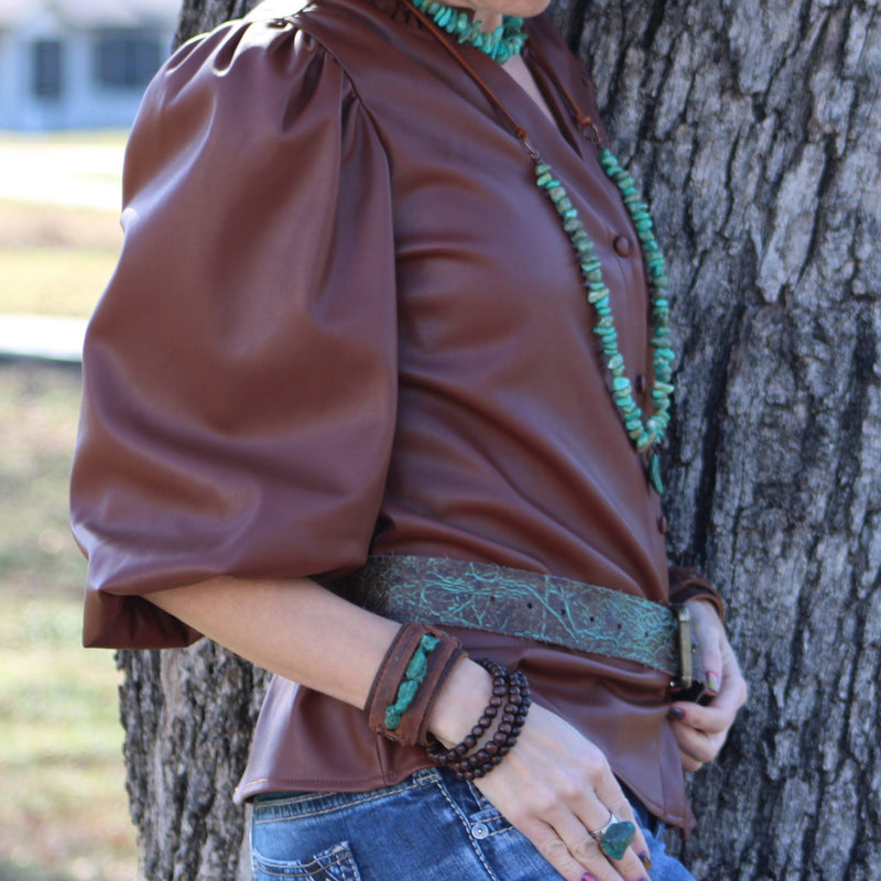 Natural Turquoise Chunky Necklace with Large Natural Pendant 250f