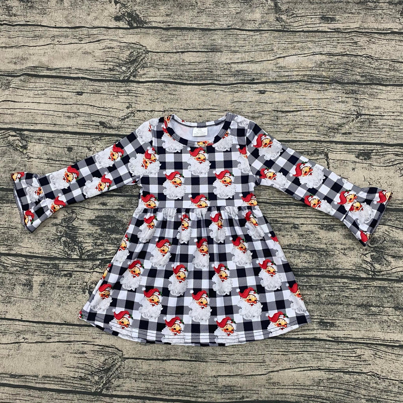 Checkered santa bell sleeve dress