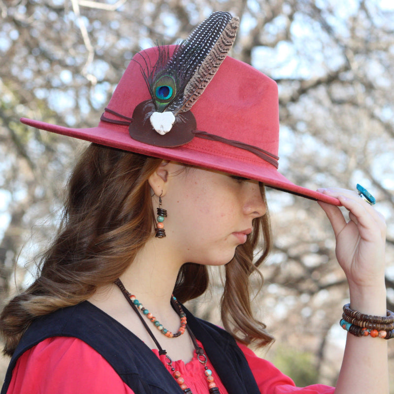 Multi-Colored Turquoise and Wood Earrings (223D)