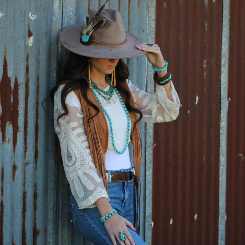 **Turquoise Blue Melon Beaded Stretch Bracelet 809g