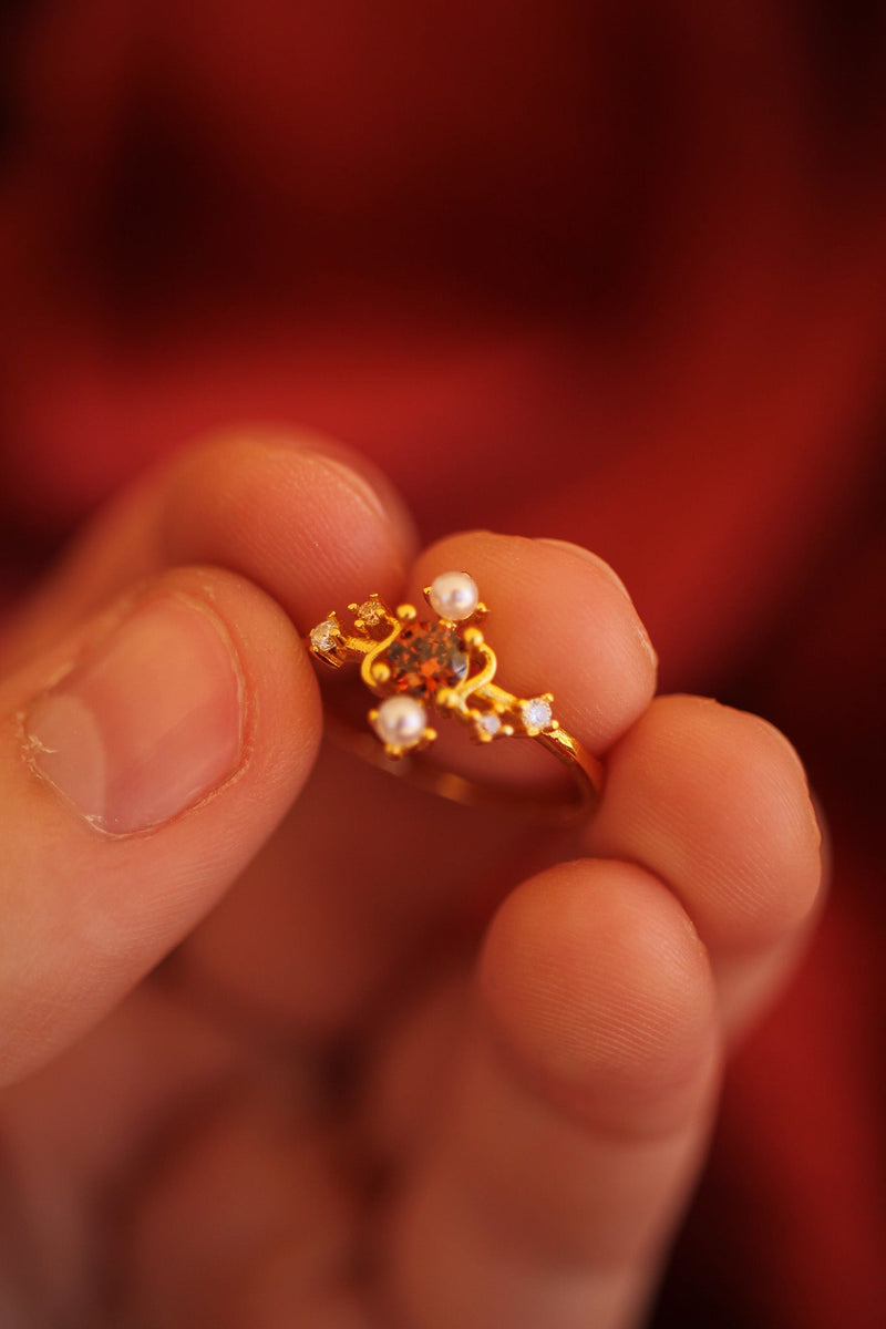 Carole Ring in Brick Topaz