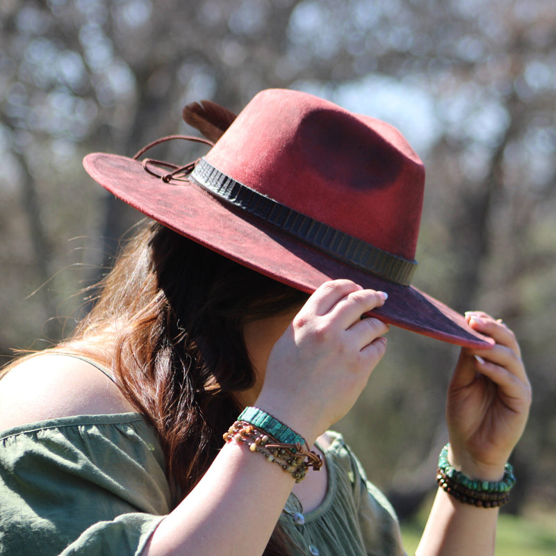 Frosted Picture Jasper Triple Strand Bracelet 808f
