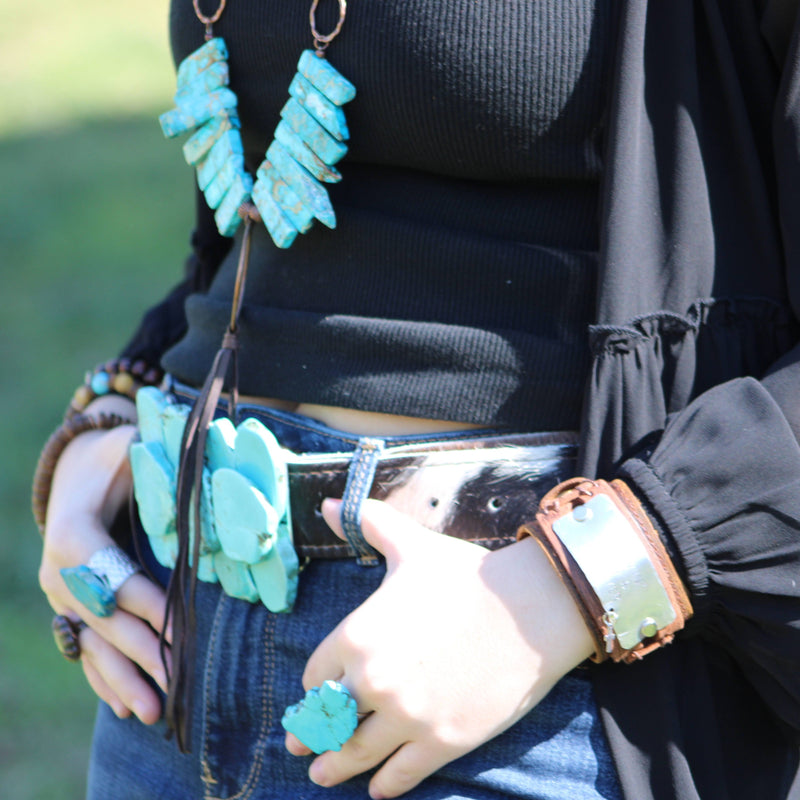 Blue Regalite Chunky Statement Ring 012k