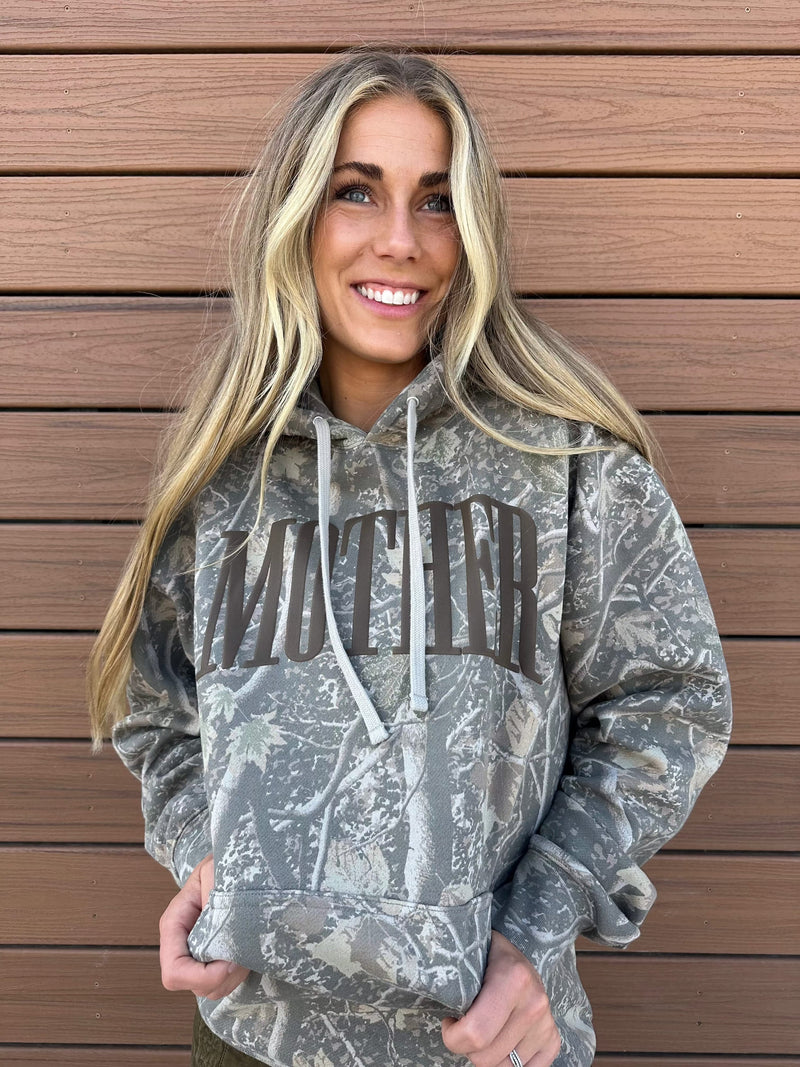 MOTHER Core Camo – Puff Print Hoodie | Little Mama Shirt Shop