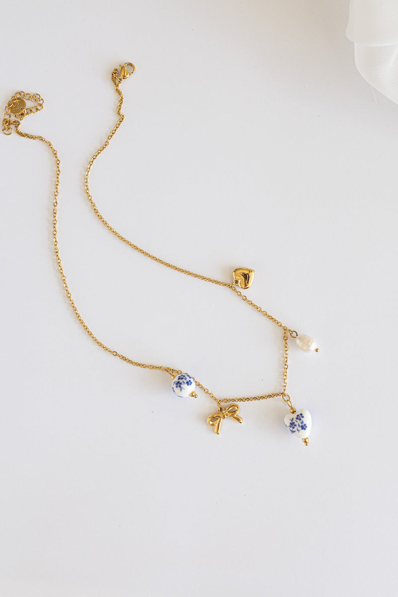 Bella Charm Necklace in Blue