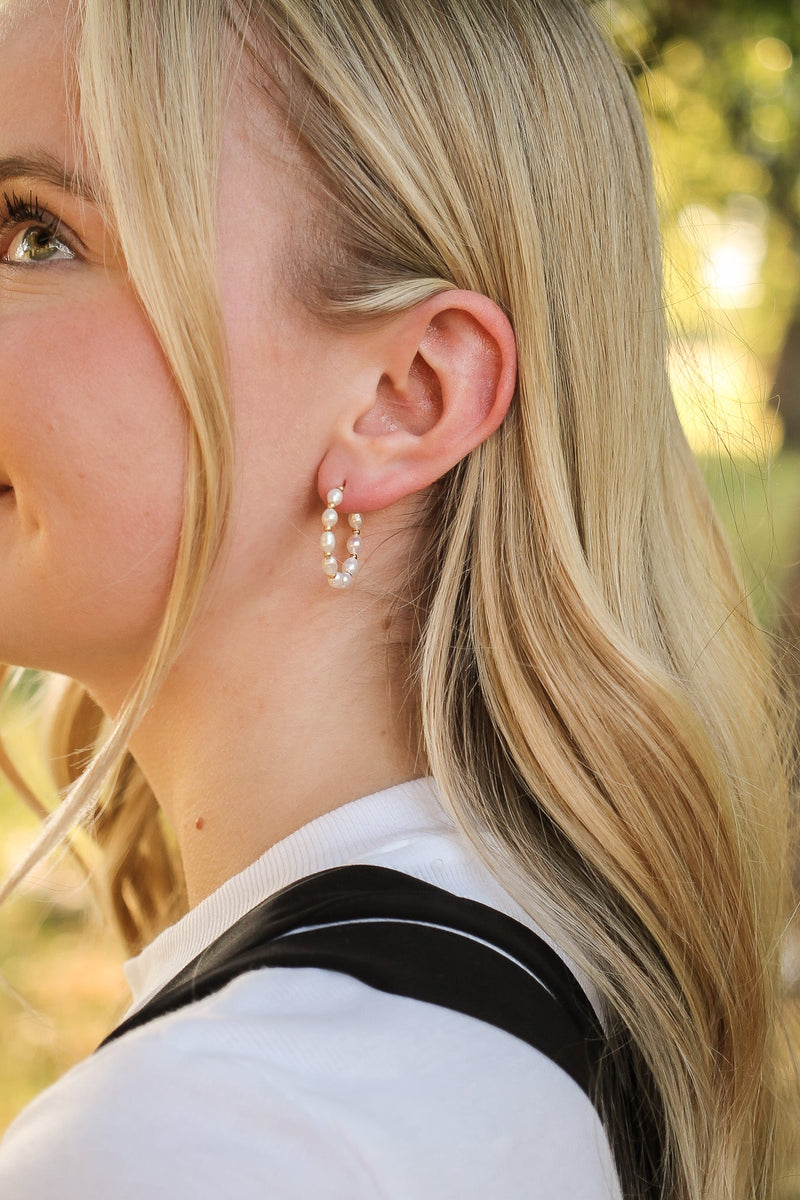 Paige Pearl Beaded Hoop